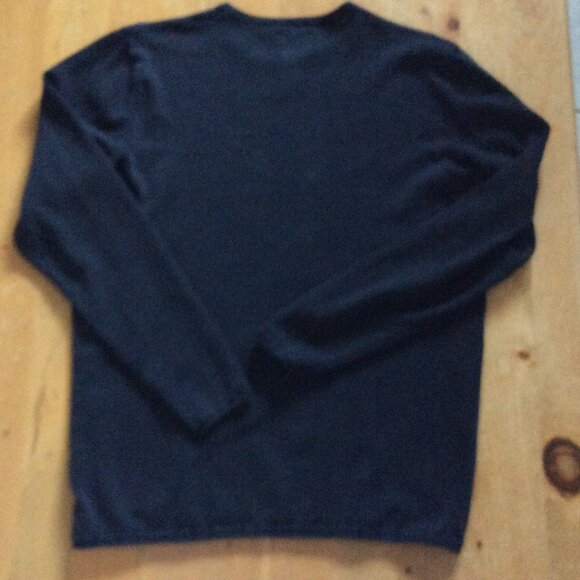 Slim Fit Black Crewneck Knit Sweater - Size L - Picture 3 of 3